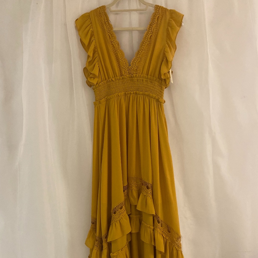 Yellow floor length dress